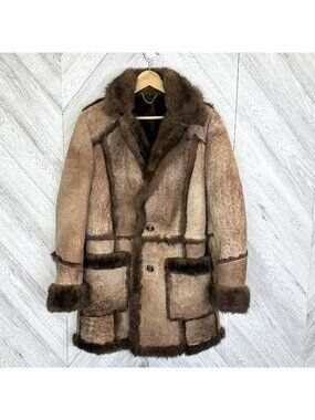 Vintage Shearling Sheepskin Coat Mens Size 40 Medium Western Ranch Yellowstone